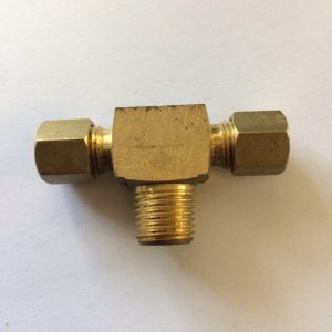 No.12 Brass Compression Tee Branch BSPM